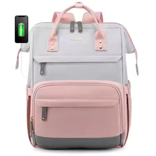 The Commuter' Premium Laptoprugzak – pink grey